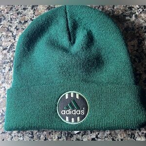 Hard to find vintage 1980’s dark green Adidas beanie in pristine condition
